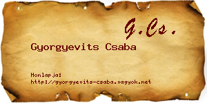Gyorgyevits Csaba névjegykártya